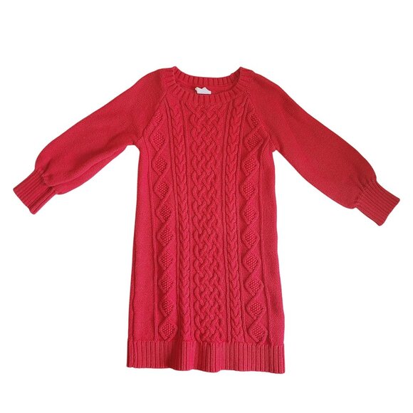 GAP Other - Baby Gap Toddler Cable Knit Sweater Dress 3T Red Long Sleeve Ribbed Cuffs Cotton